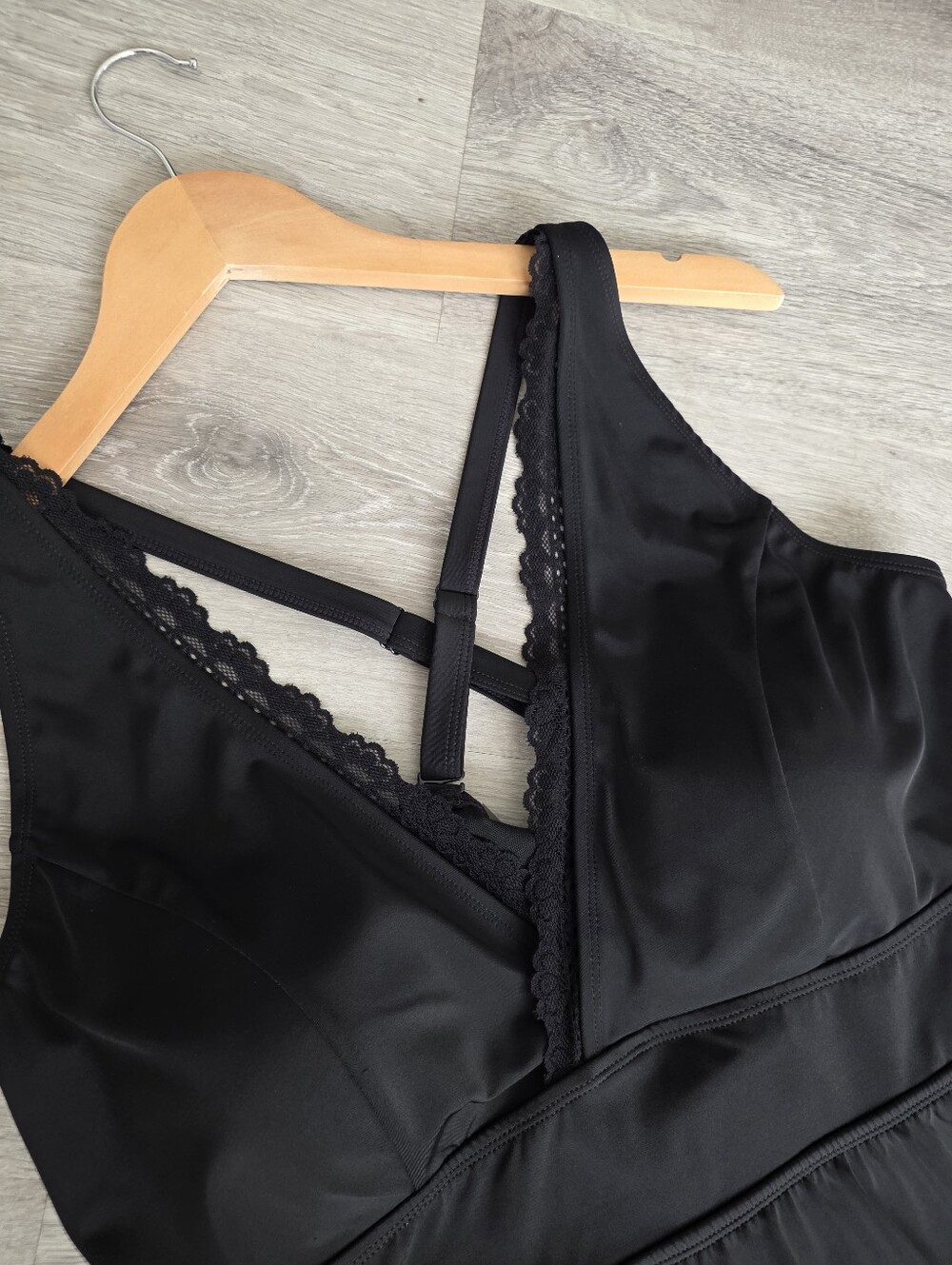 Torrid Black Lace Trim Swim Dress Sz 3 - Picture 7 of 11